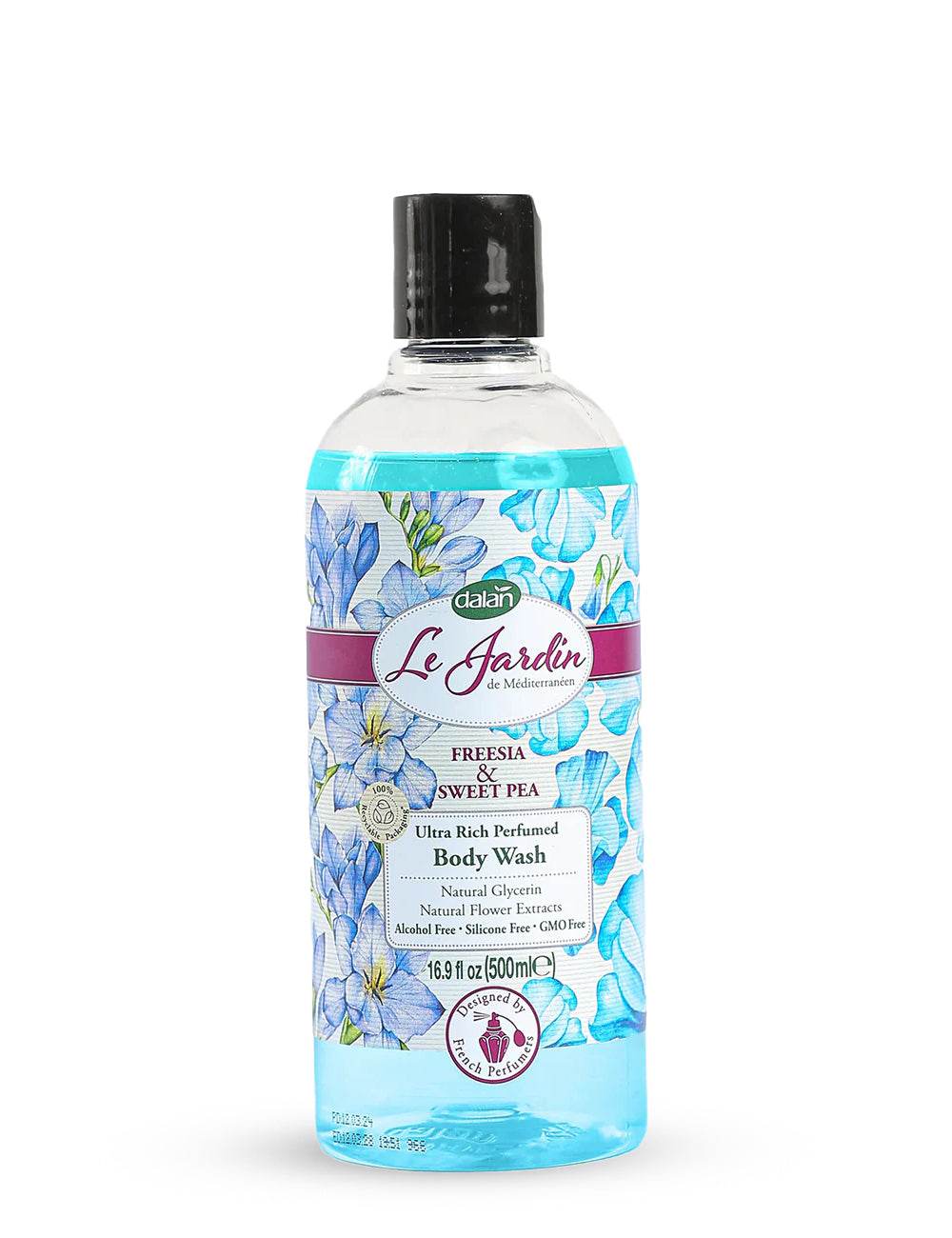 Dalan Le Jardin Freesia & Sweet Pea Ultra Rich Perfumed Body Wash, Alcohol-Free, 500ml - Hiba's Collection