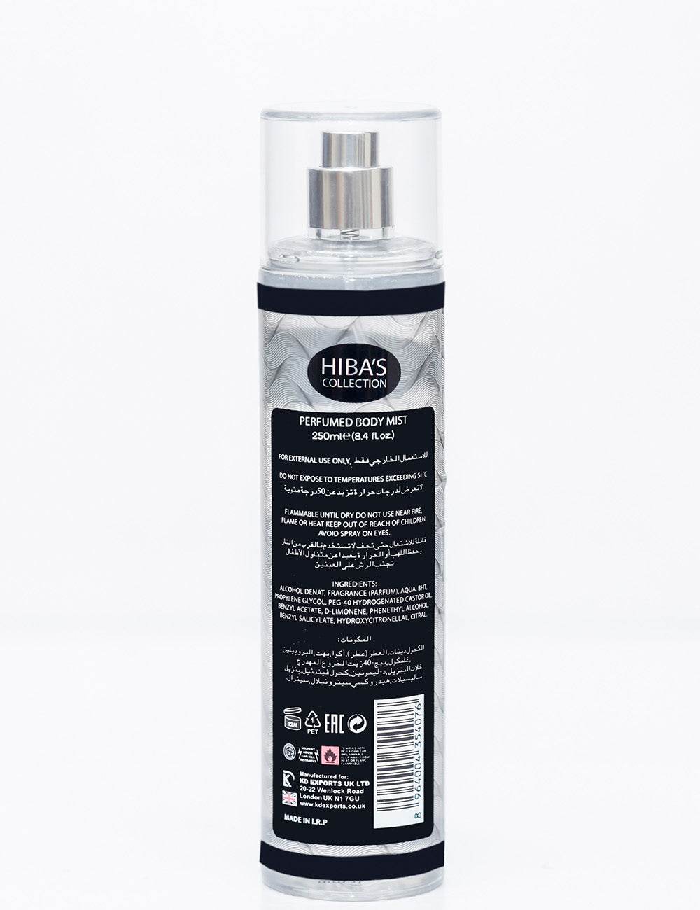 Hiba's Collection (Creedy Black Body Mist For Men) 250ml - Hiba's Collection