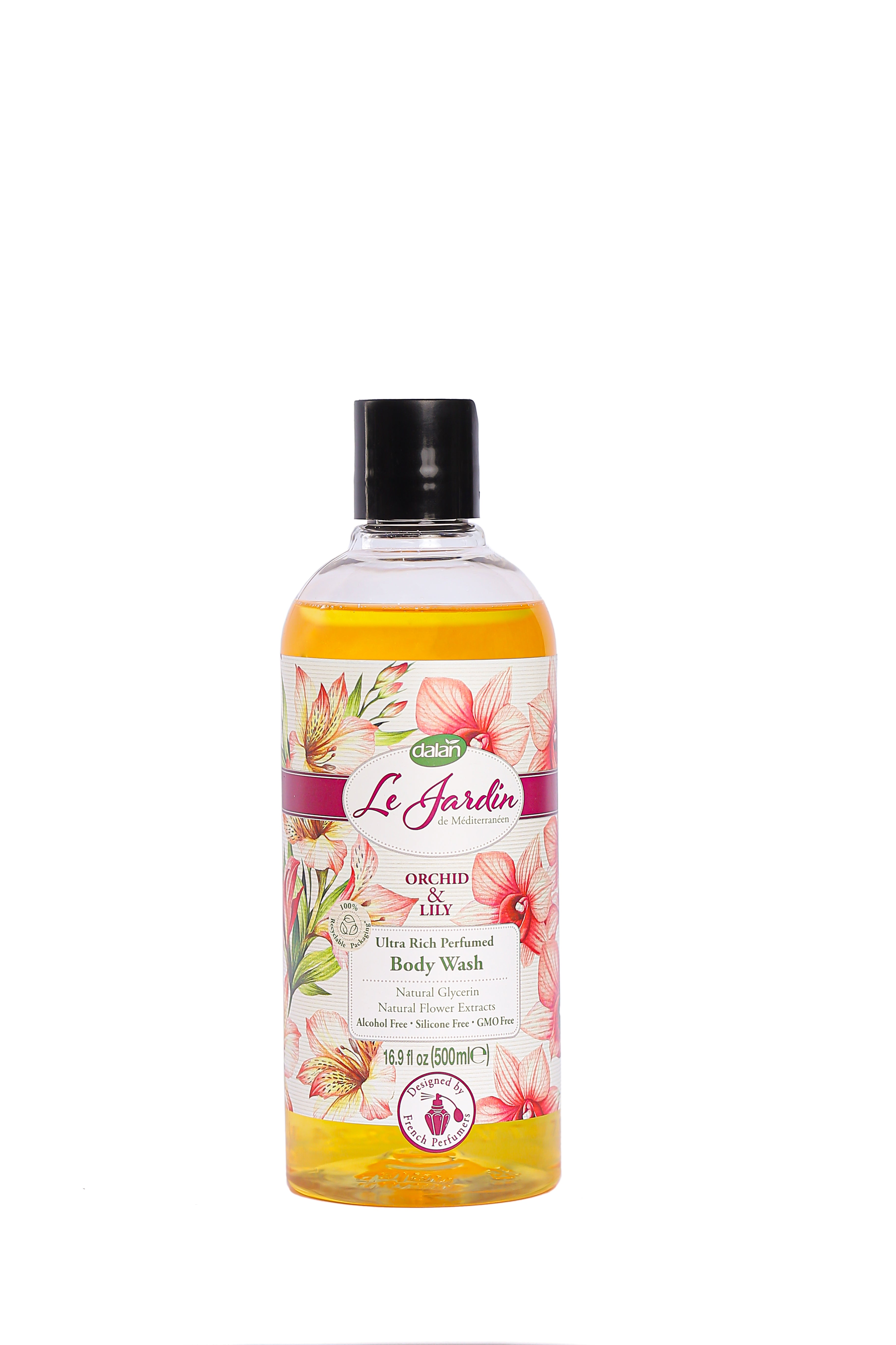 Dalan Le Jardin Orchid & Lily Ultra Rich Perfumed Body Wash, Alcohol-Free, 500ml