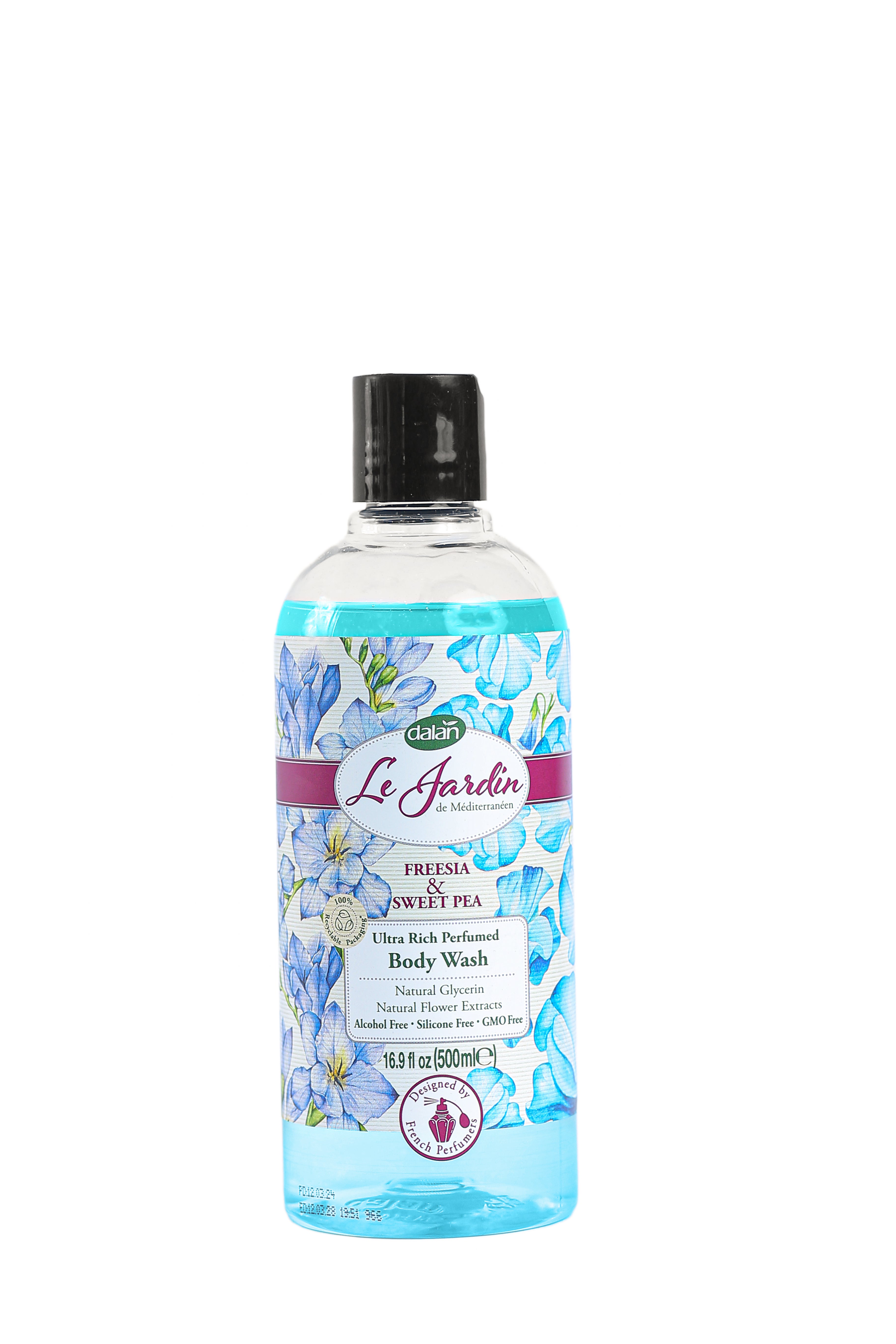 Dalan Le Jardin Freesia & Sweet Pea Ultra Rich Perfumed Body Wash, Alcohol-Free, 500ml