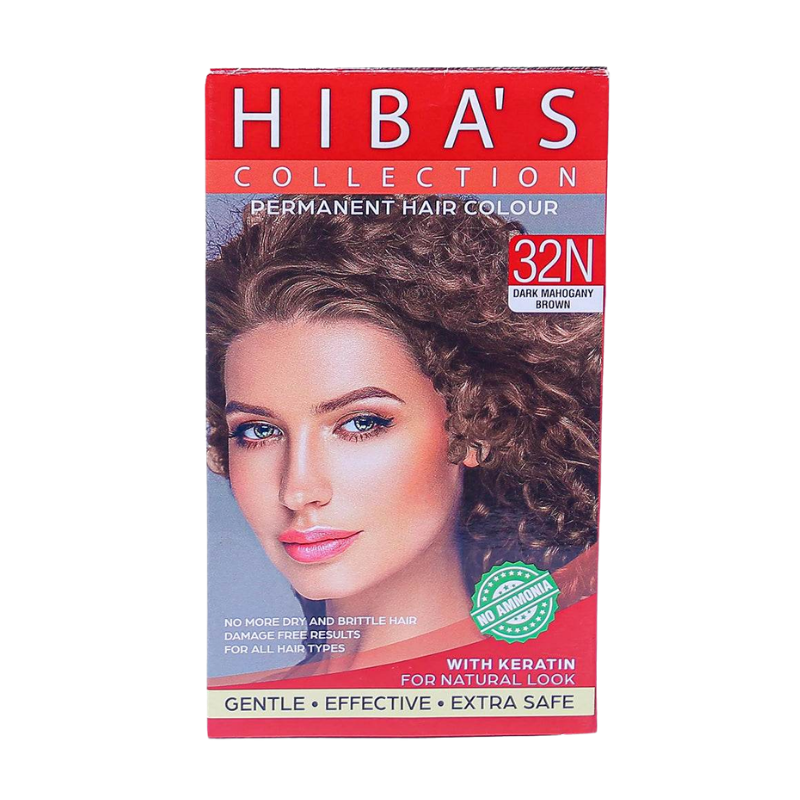 Hiba's Collection Hair Color 32N Dark Mahogany Brown (60-ml)