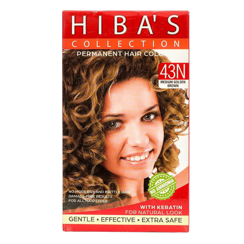 Hiba's Collection Hair Color 43N Medium Golden Brown (60-ml)