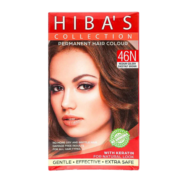Hiba's Collection Hair Color 46N Medium Golden Chestnut Brown (60-ml)