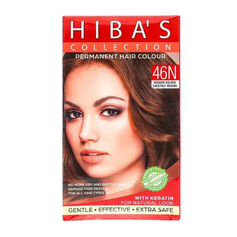 Hiba's Collection Hair Color 46N Medium Golden Chestnut Brown (60-ml)
