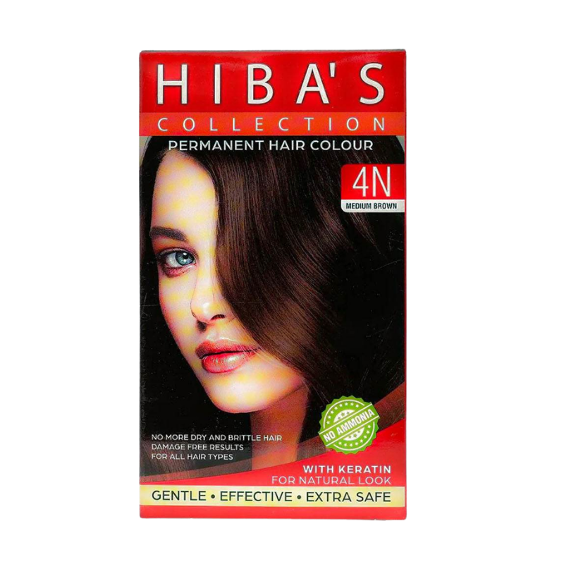 Hiba's Collection Hair Color 4N Medium Brown (60-ml)