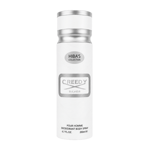 Hiba's Collection (Creedy Silver Body Spray For Men) 200ml