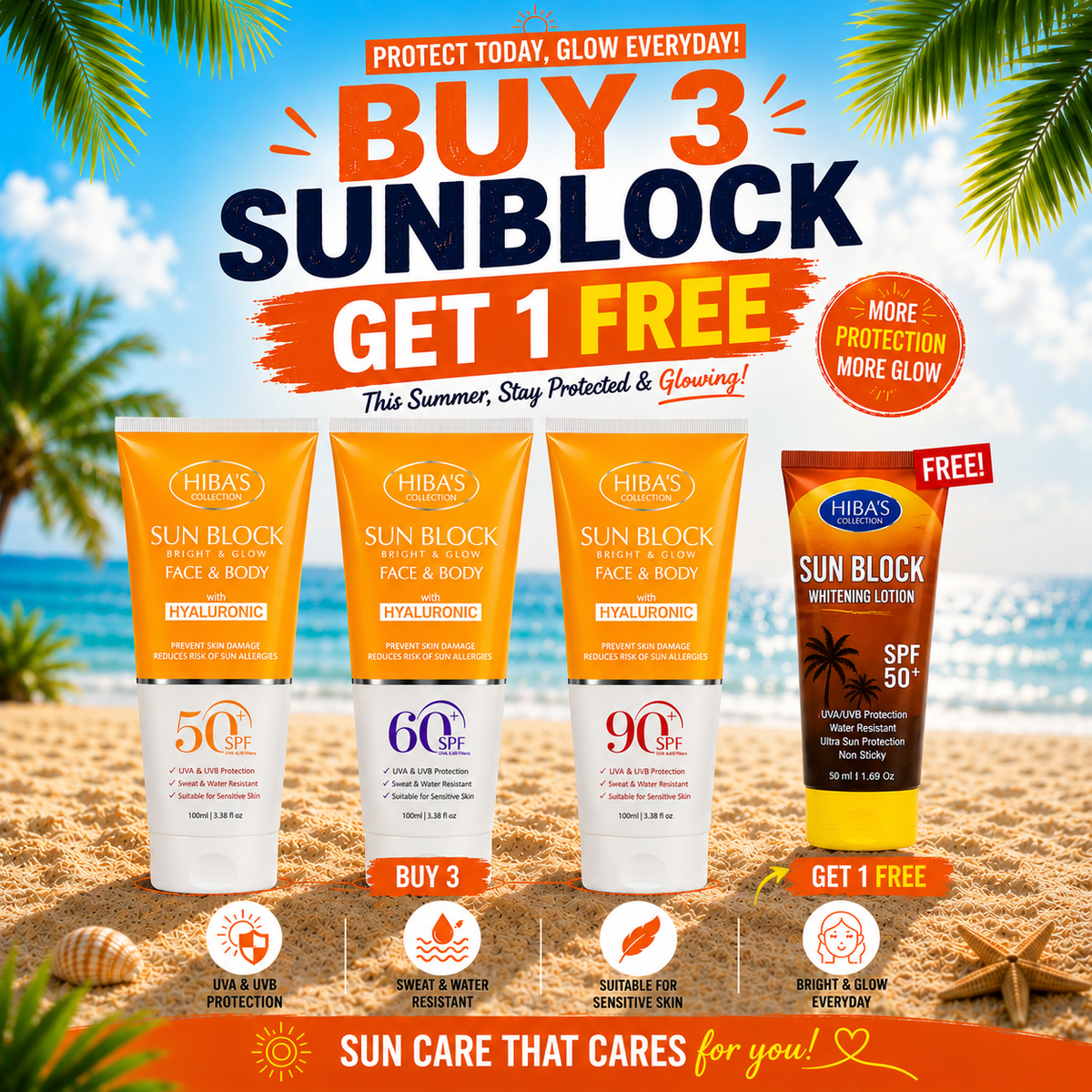 Buy 3 Sunblock Get One Free