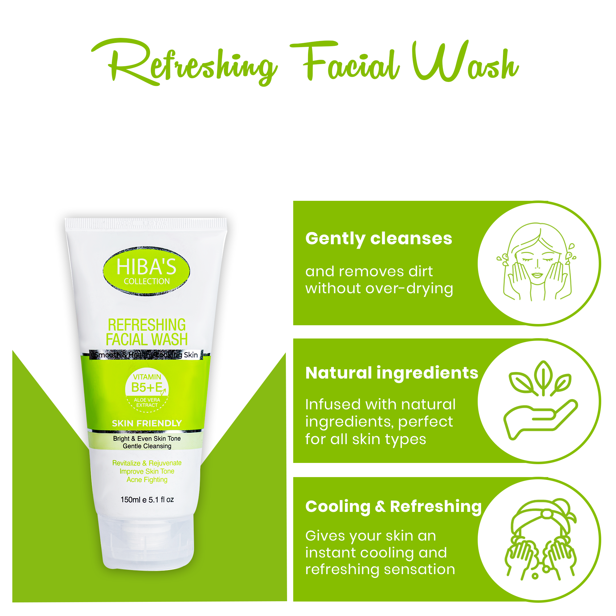 Hiba’s Refreshing Facial Wash 150ml