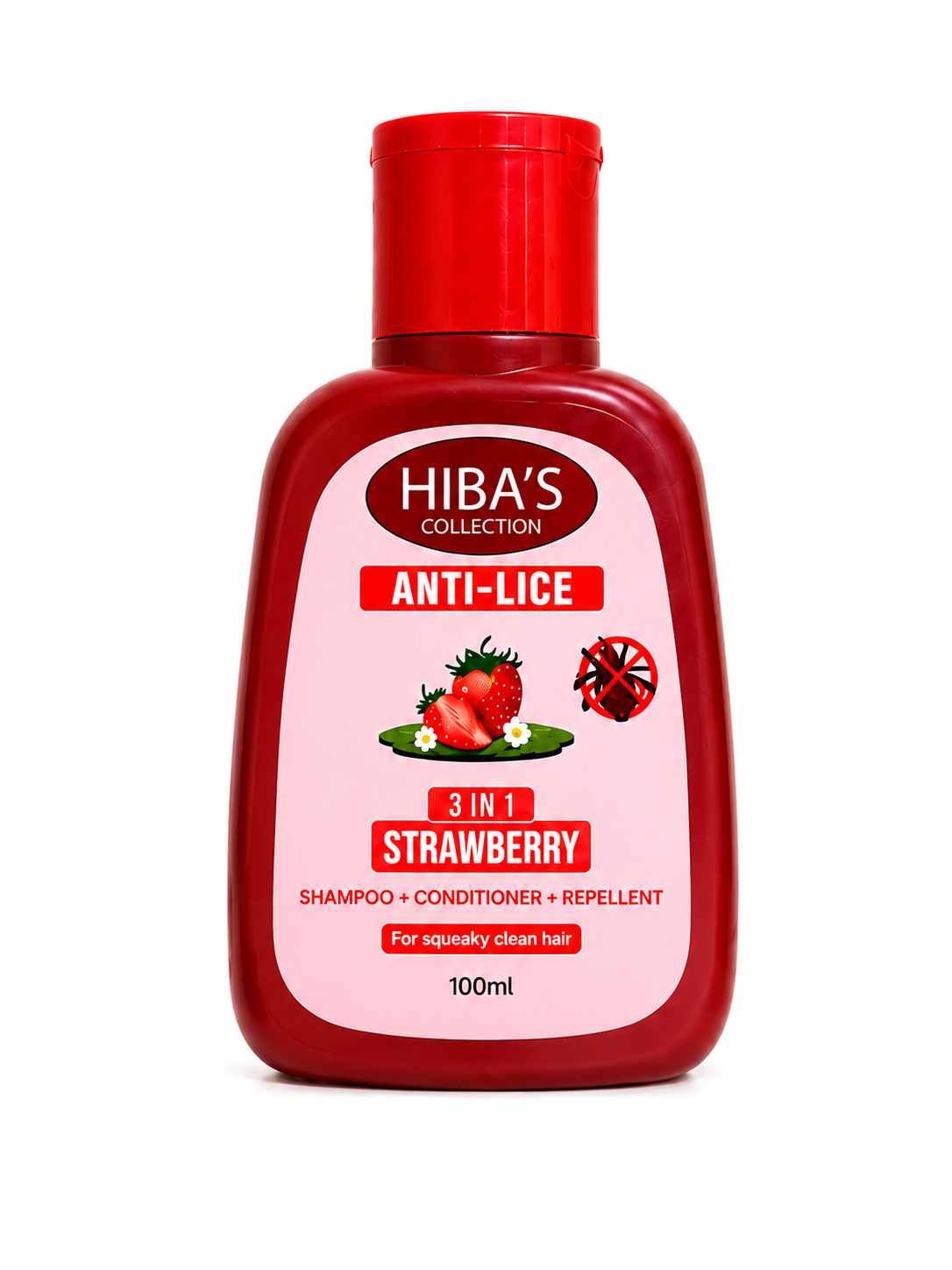Hiba's Collection Anti Lice (3 in 1 ) Strawberry Shampoo 100ml